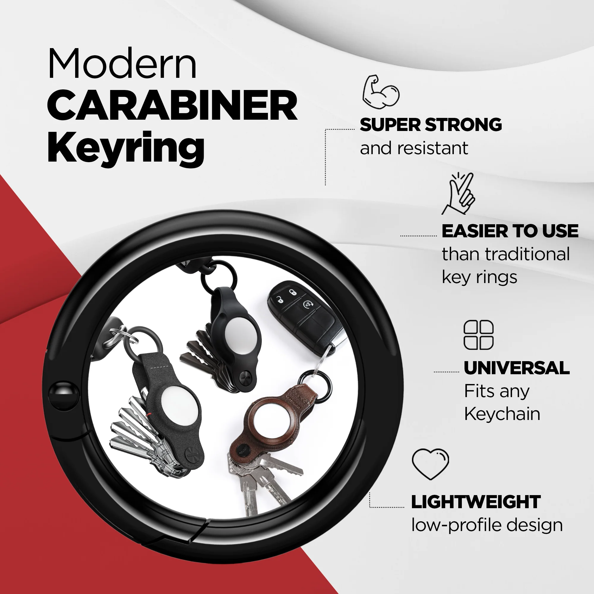 KeySmart® Air | Compatible With Apple Airtag | Organize Up To 5 Keys - Image 5