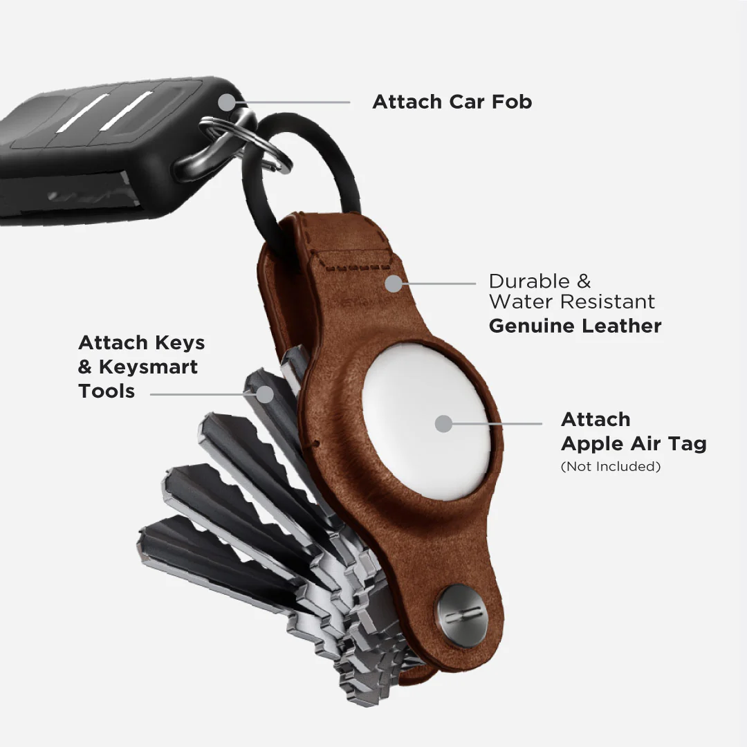 KeySmart® Air Leather | Compatible With Apple Airtag | Organize Up To 5 Keys - Image 4