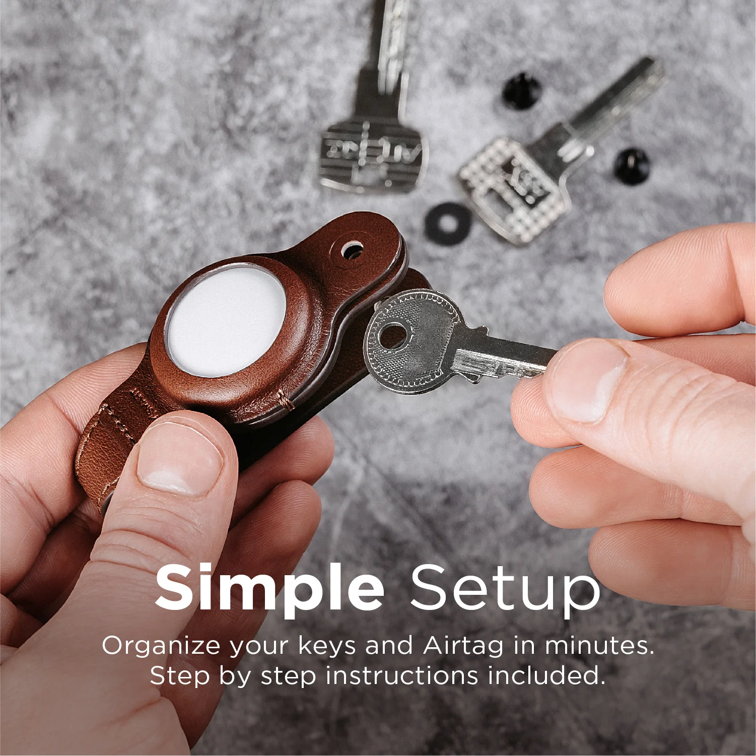 KeySmart® Air Leather | Compatible With Apple Airtag | Organize Up To 5 Keys - Image 7