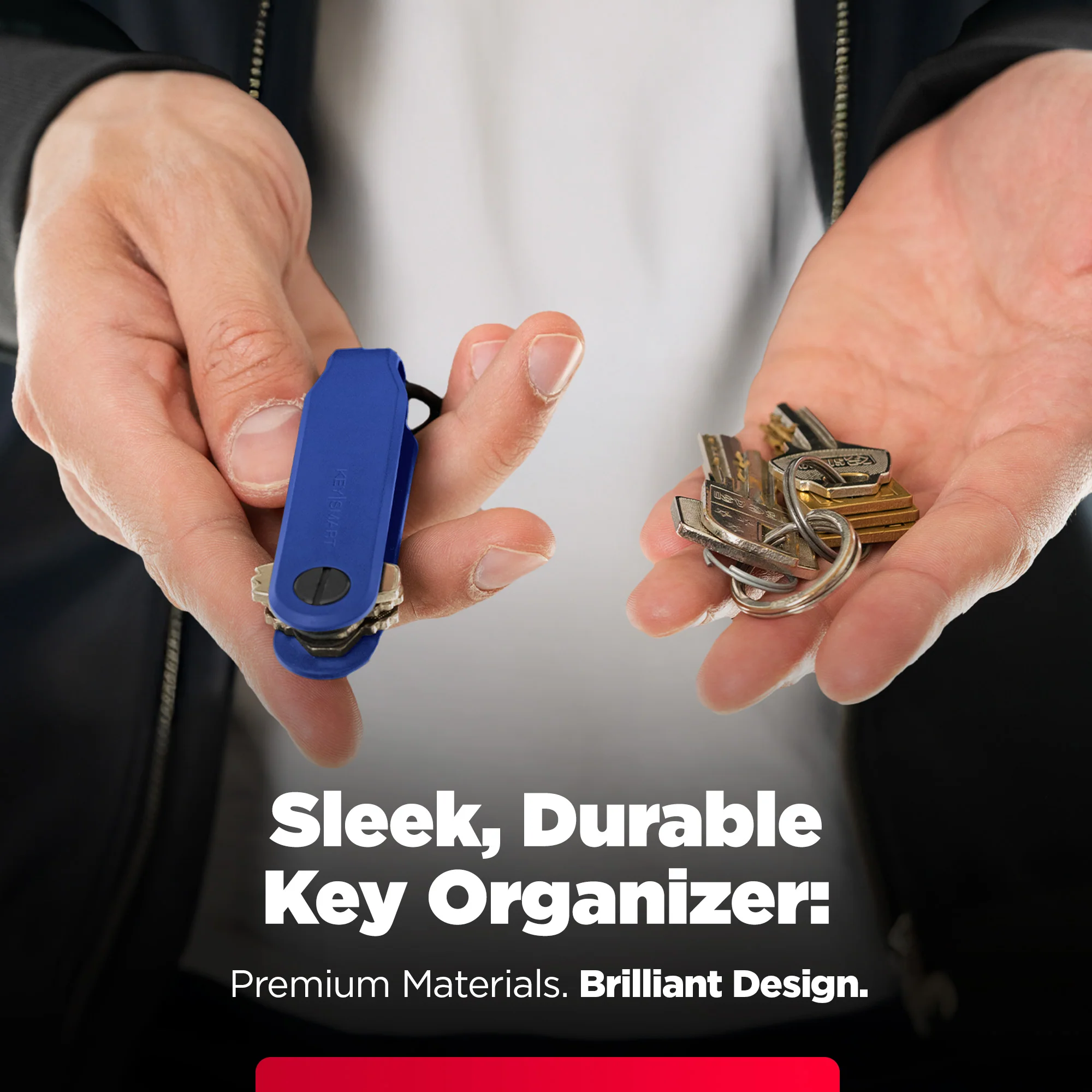 Keysmart® Loop Blue | Key Holder With Locking Screws | Organize Up To 5 Keys - Image 3