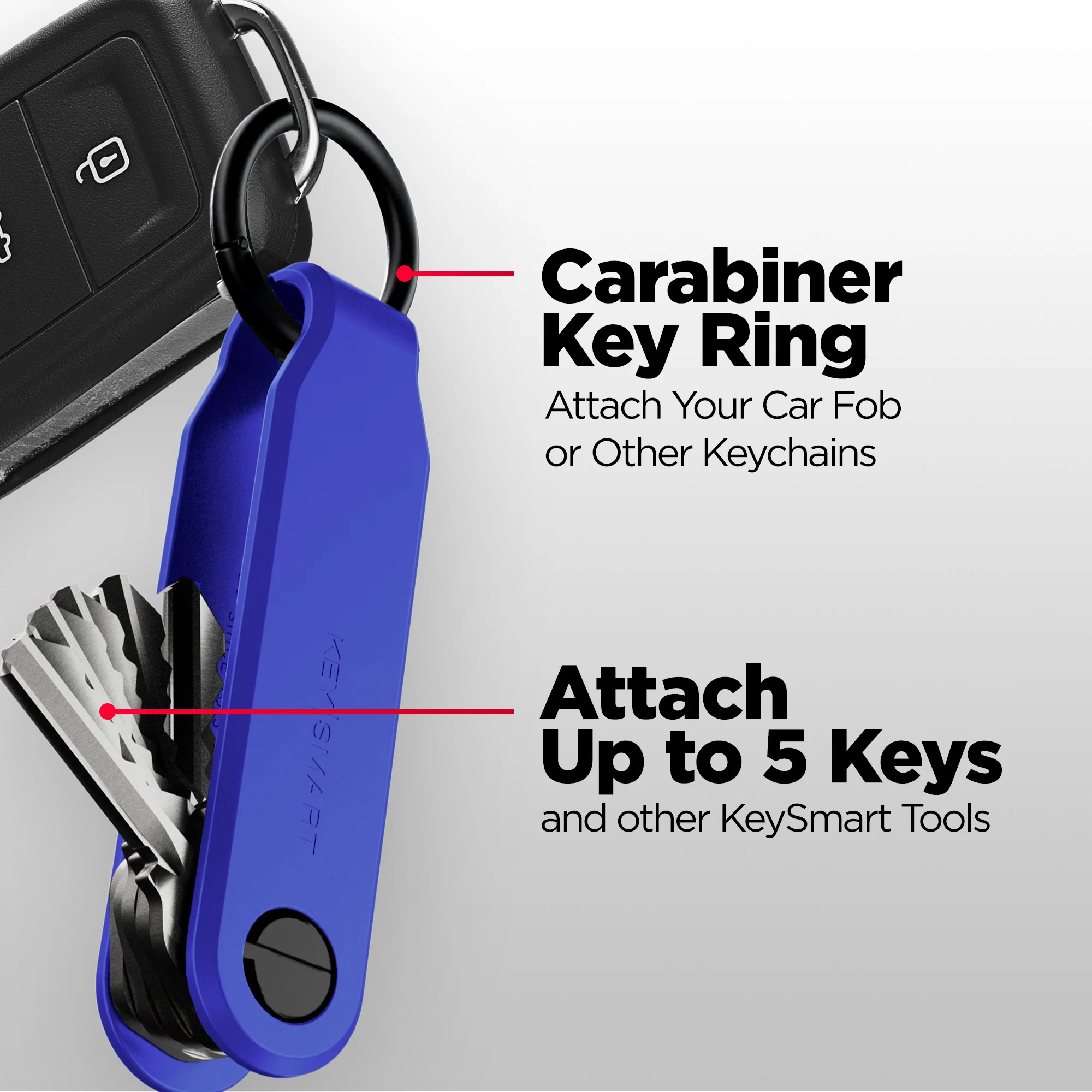 Keysmart® Loop Blue | Key Holder With Locking Screws | Organize Up To 5 Keys - Image 7
