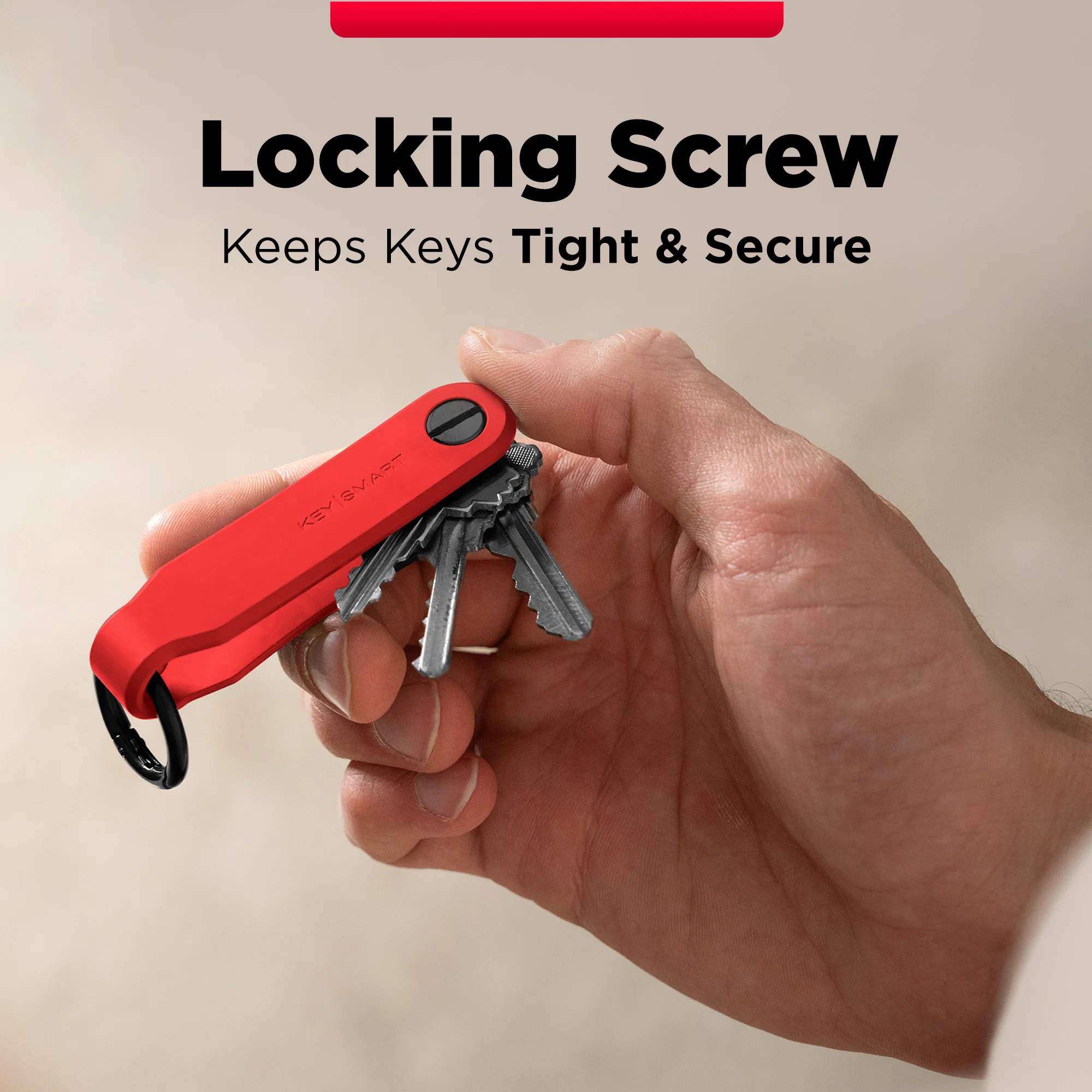 Keysmart® Loop Red | Key Holder With Locking Screws | Organize Up To 5 Keys - Image 6
