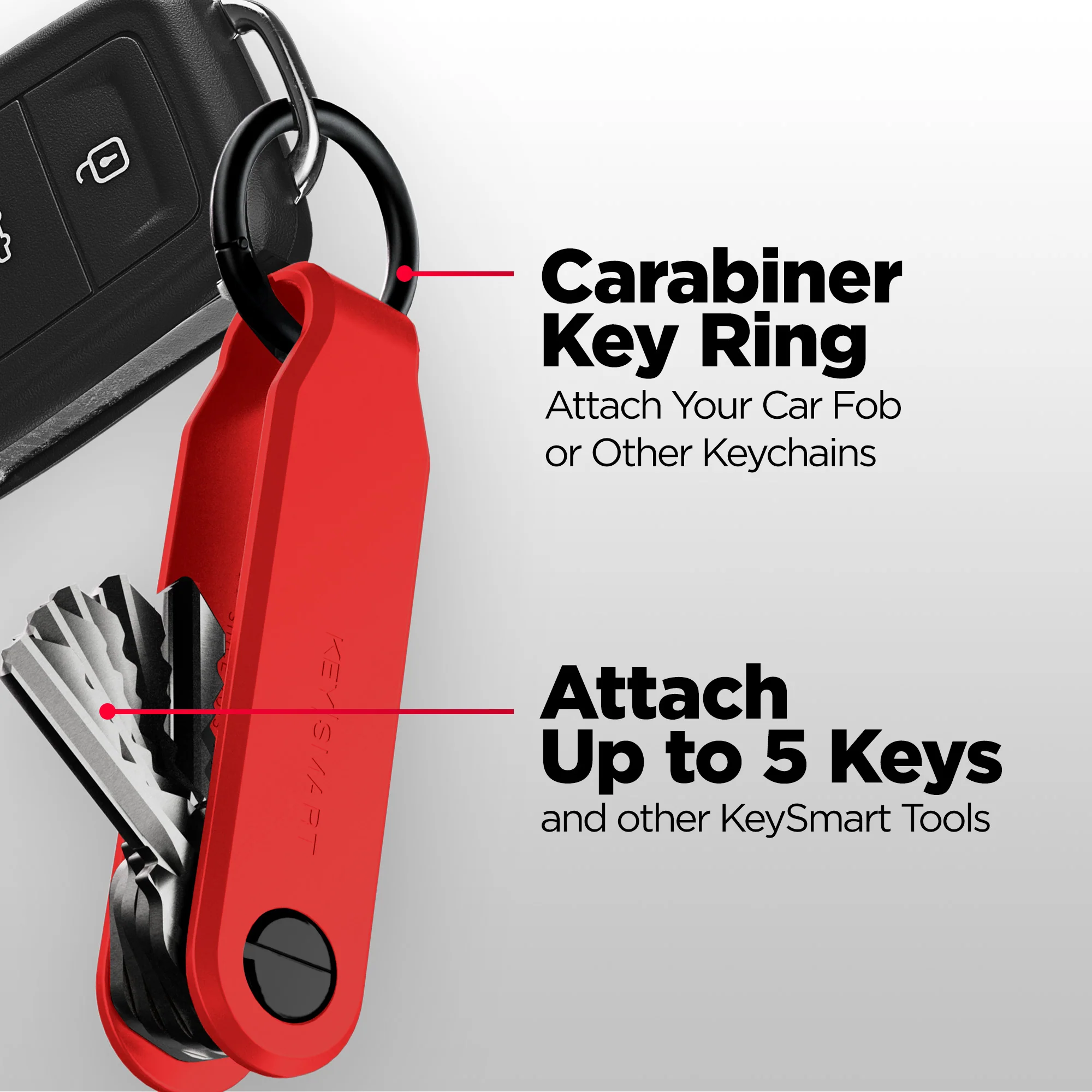 Keysmart® Loop Red | Key Holder With Locking Screws | Organize Up To 5 Keys - Image 7