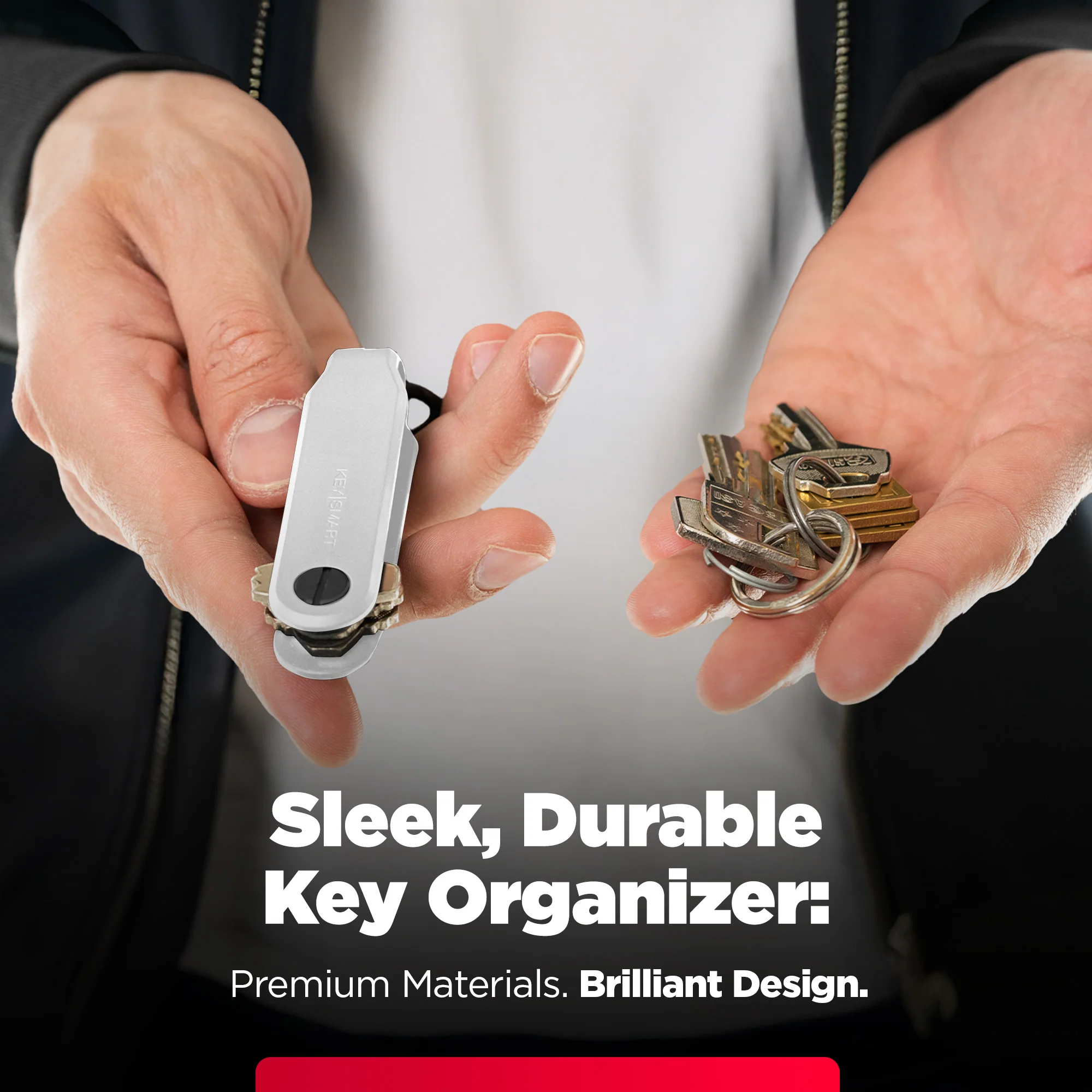 Keysmart® Loop White | Key Holder With Locking Screws | Organize Up To 5 Keys - Image 3