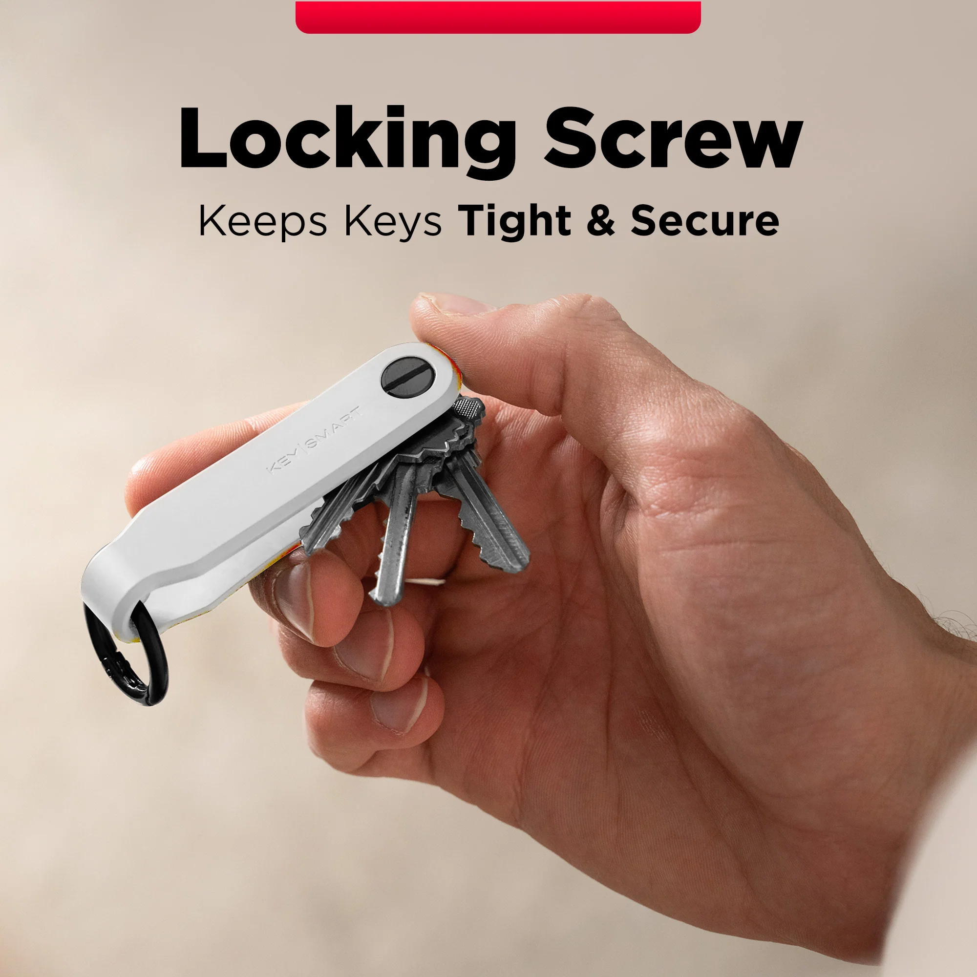 Keysmart® Loop White | Key Holder With Locking Screws | Organize Up To 5 Keys - Image 6