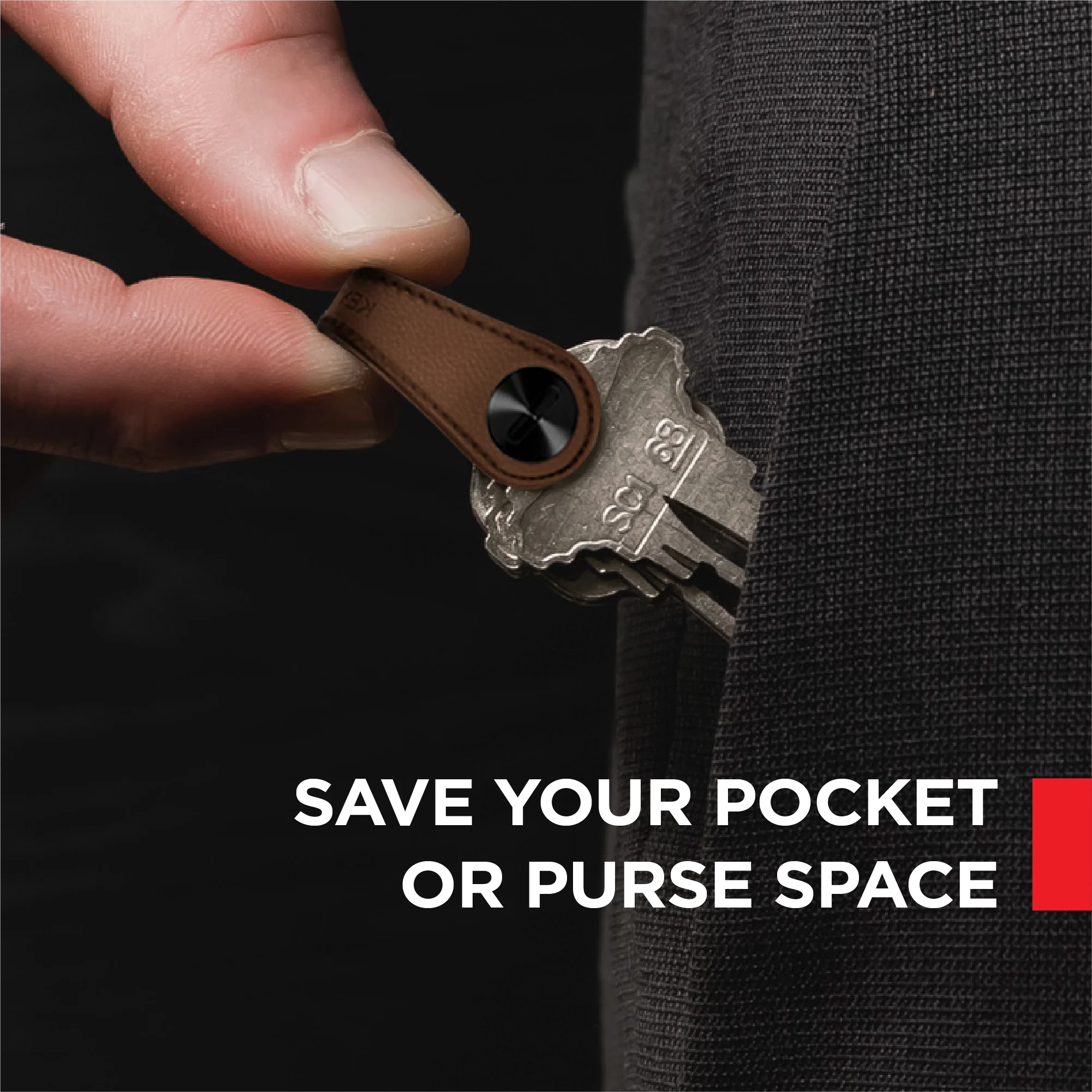 KeySmart® Mini Leather | Holds Up to 5 Keys Plus Car Key Fob | Full-Grain Leather - Image 3