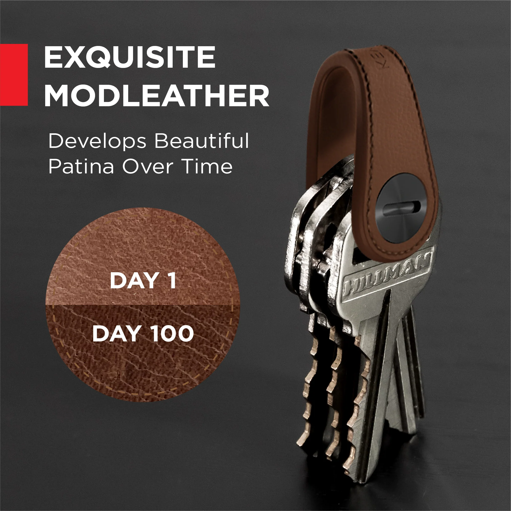 KeySmart® Mini Leather | Holds Up to 5 Keys Plus Car Key Fob | Full-Grain Leather - Image 4