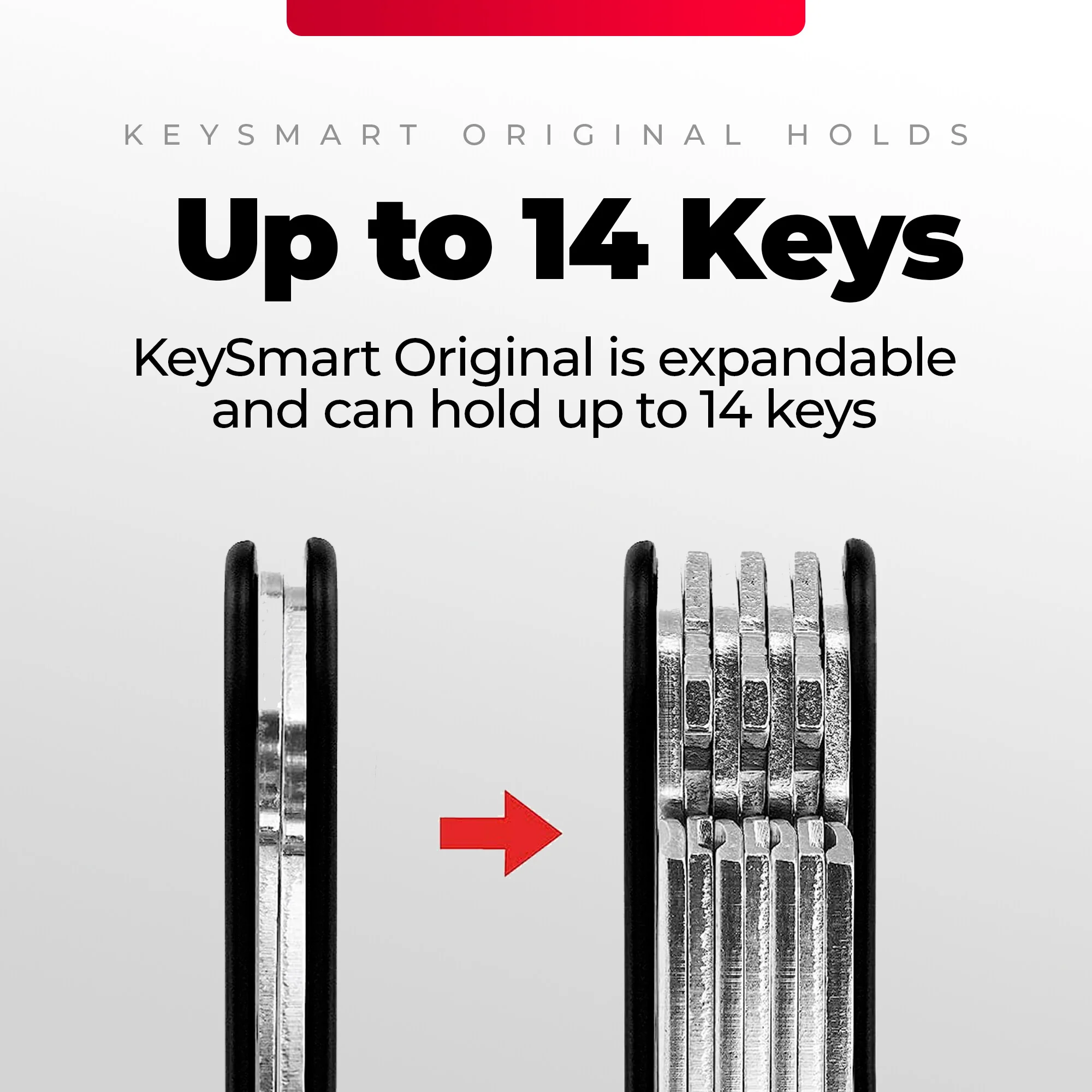 KeySmart Classic Red Forged Carbon  | Original Compact Key Organizer | Holds Up To 14 Keys - Image 7