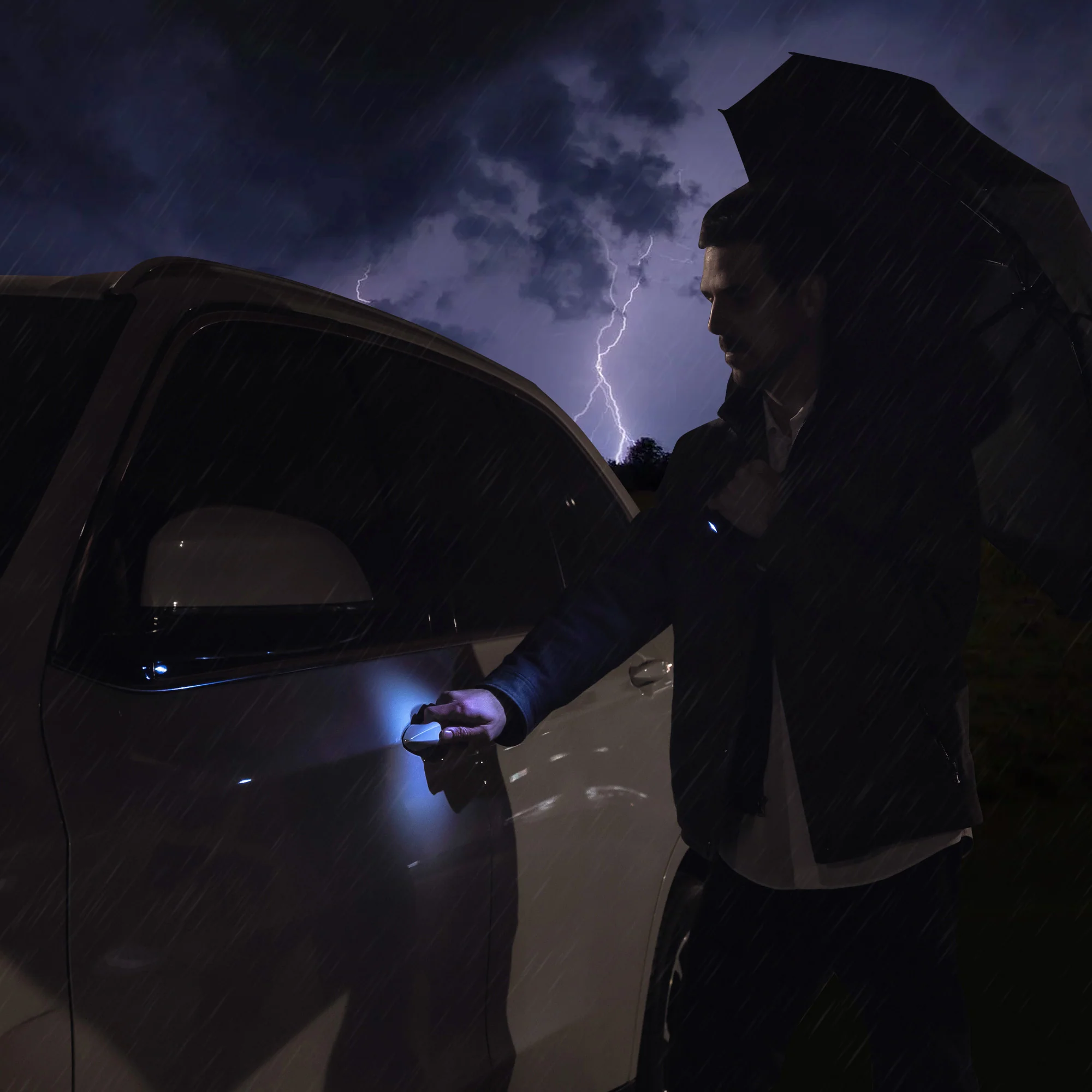 RainTorch™ Umbrella |  Pivoting Flashlight | Auto Open/Close & Grip Handle - Image 3