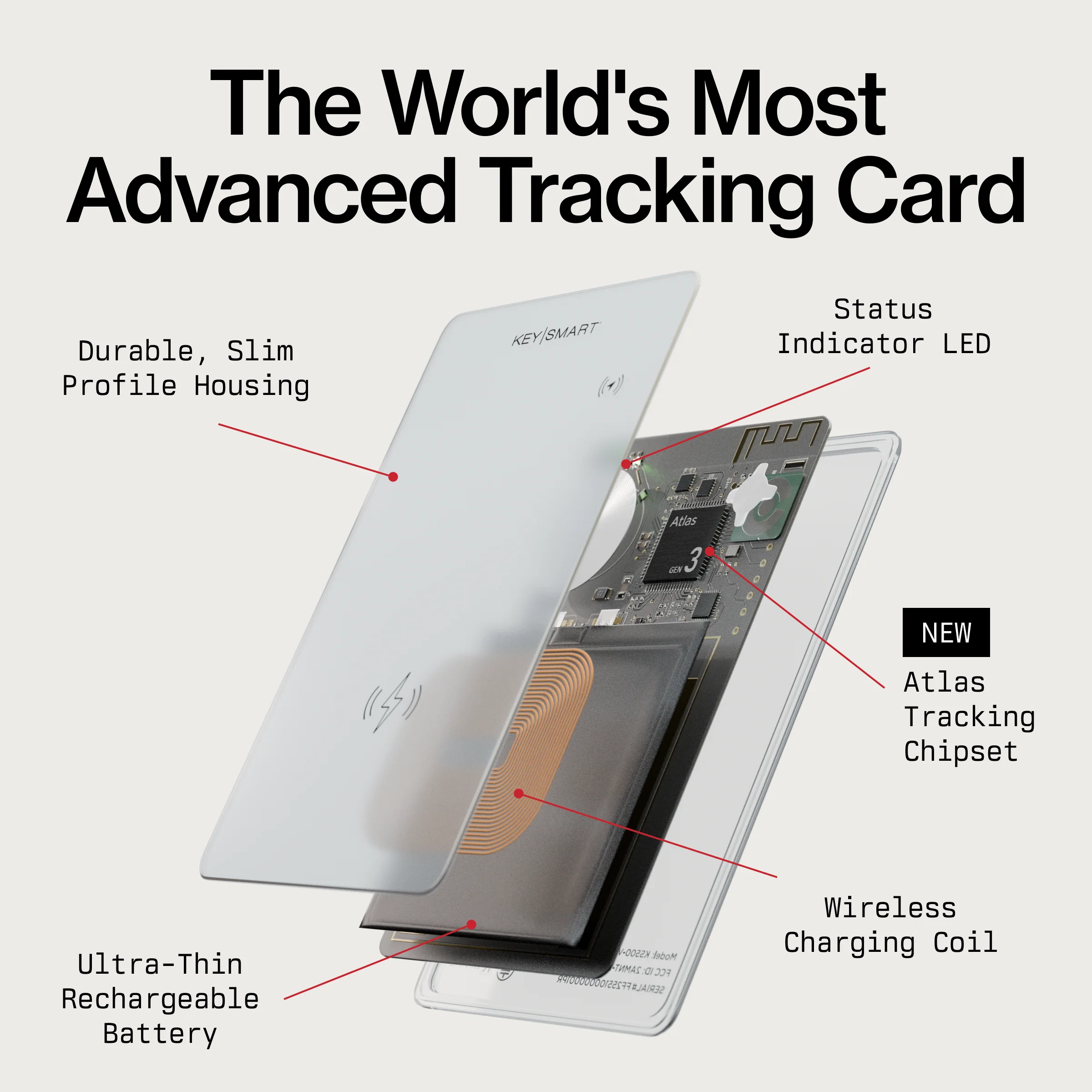 SmartCard Ghost (Gen 3) | Works With Apple Find My & Android Find Hub | Wireless Charging - Image 3