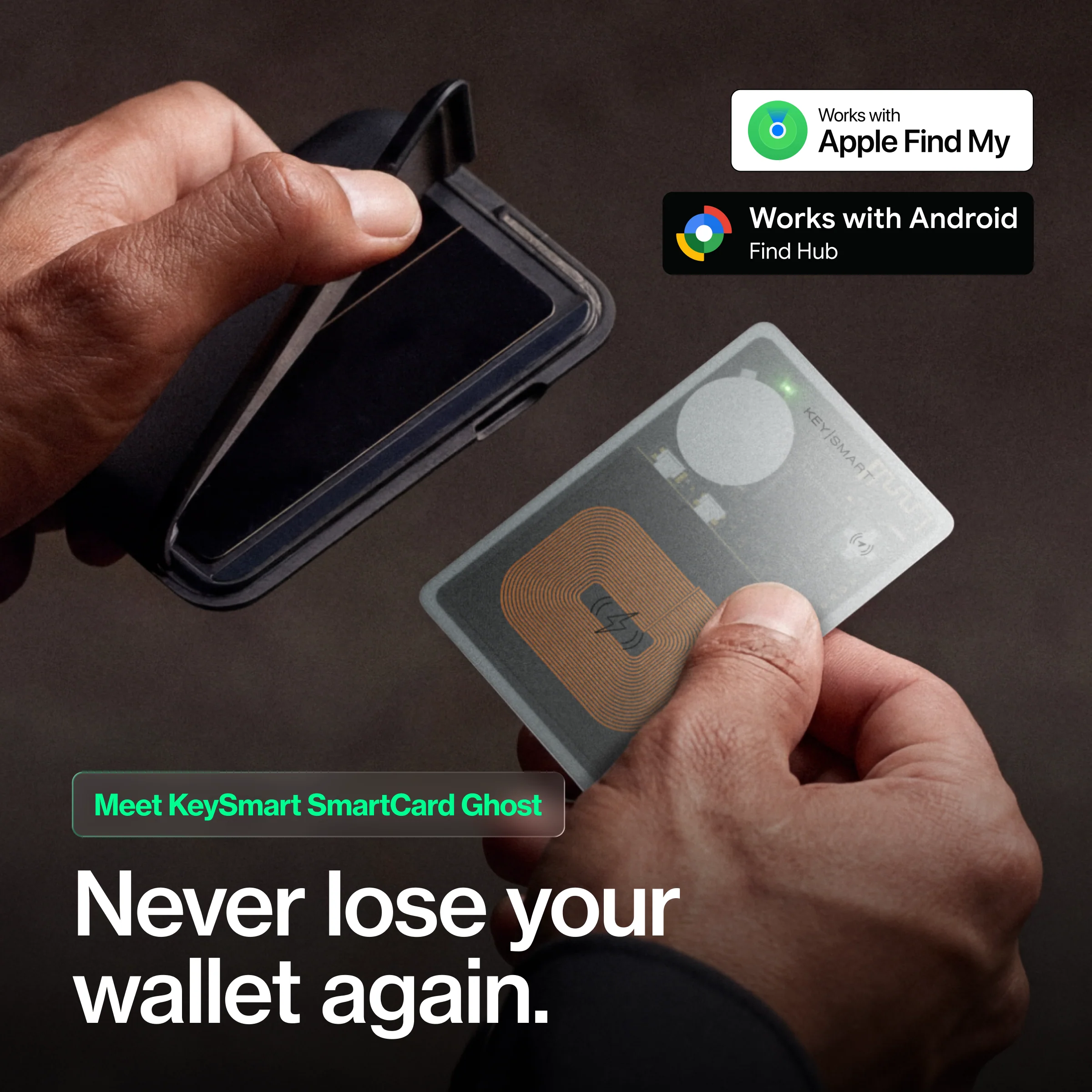 SmartCard Ghost (Gen 3) | Works With Apple Find My & Android Find Hub | Wireless Charging - Image 4