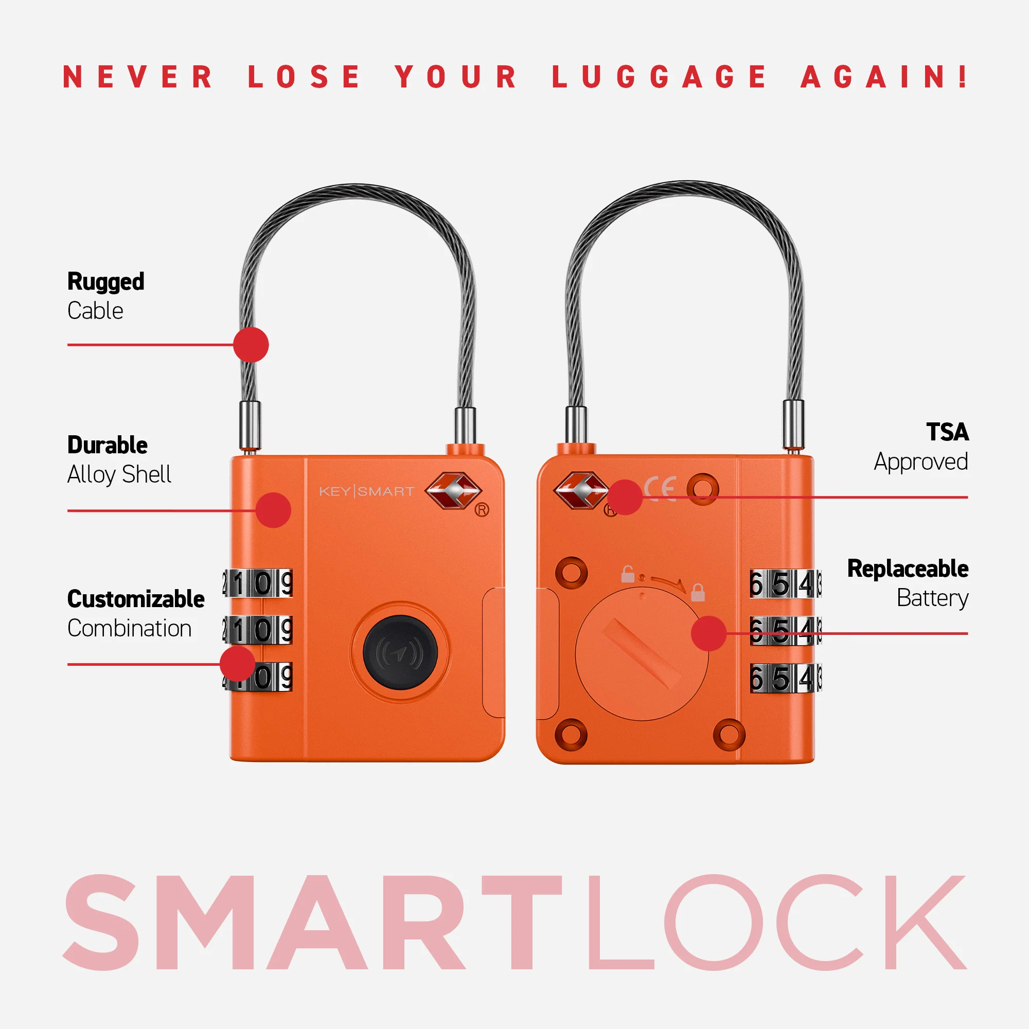 SmartLock Tracking Device | Luggage Lock | Works With Apple Find My App - Image 14