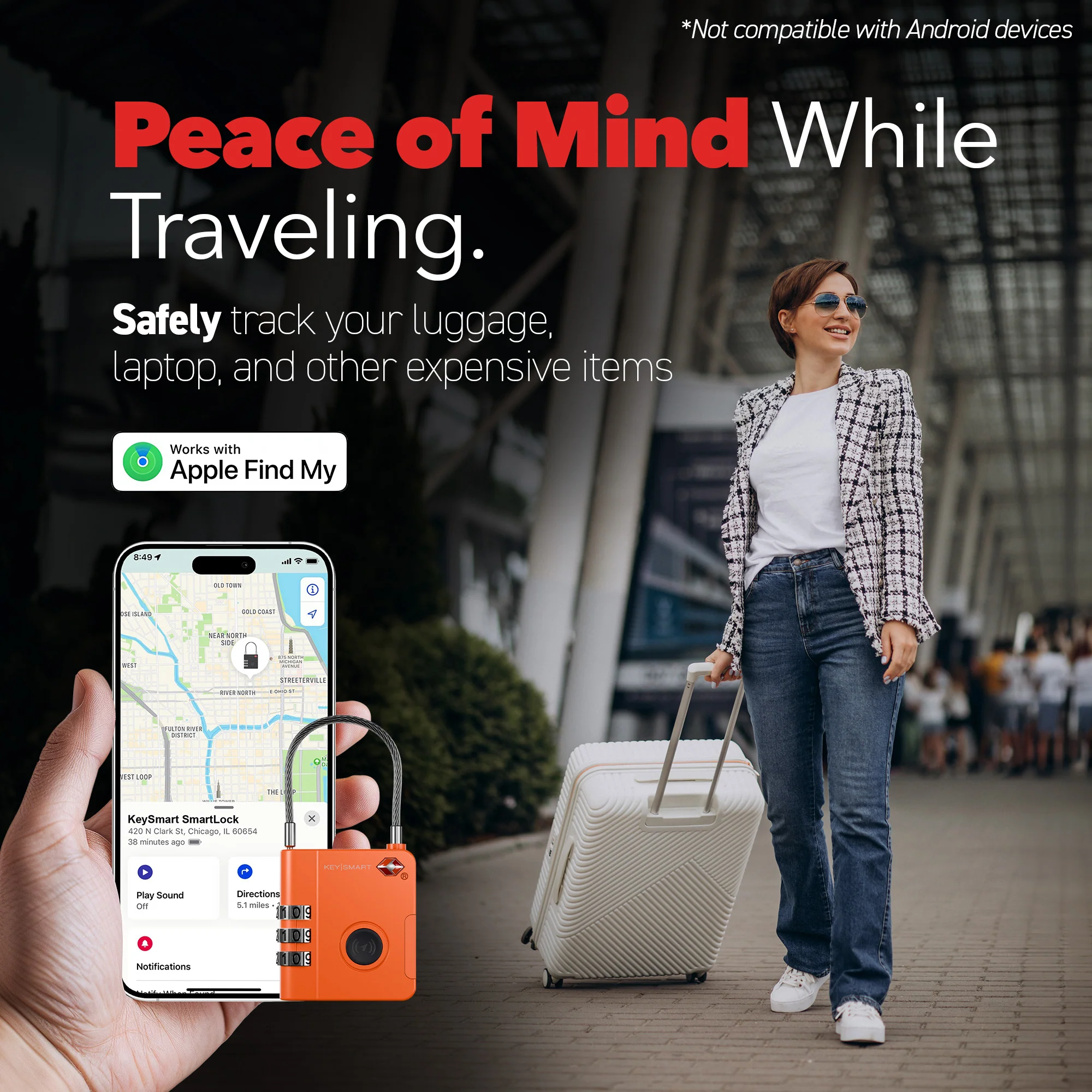 SmartLock Tracking Device | Luggage Lock | Works With Apple Find My App - Image 9