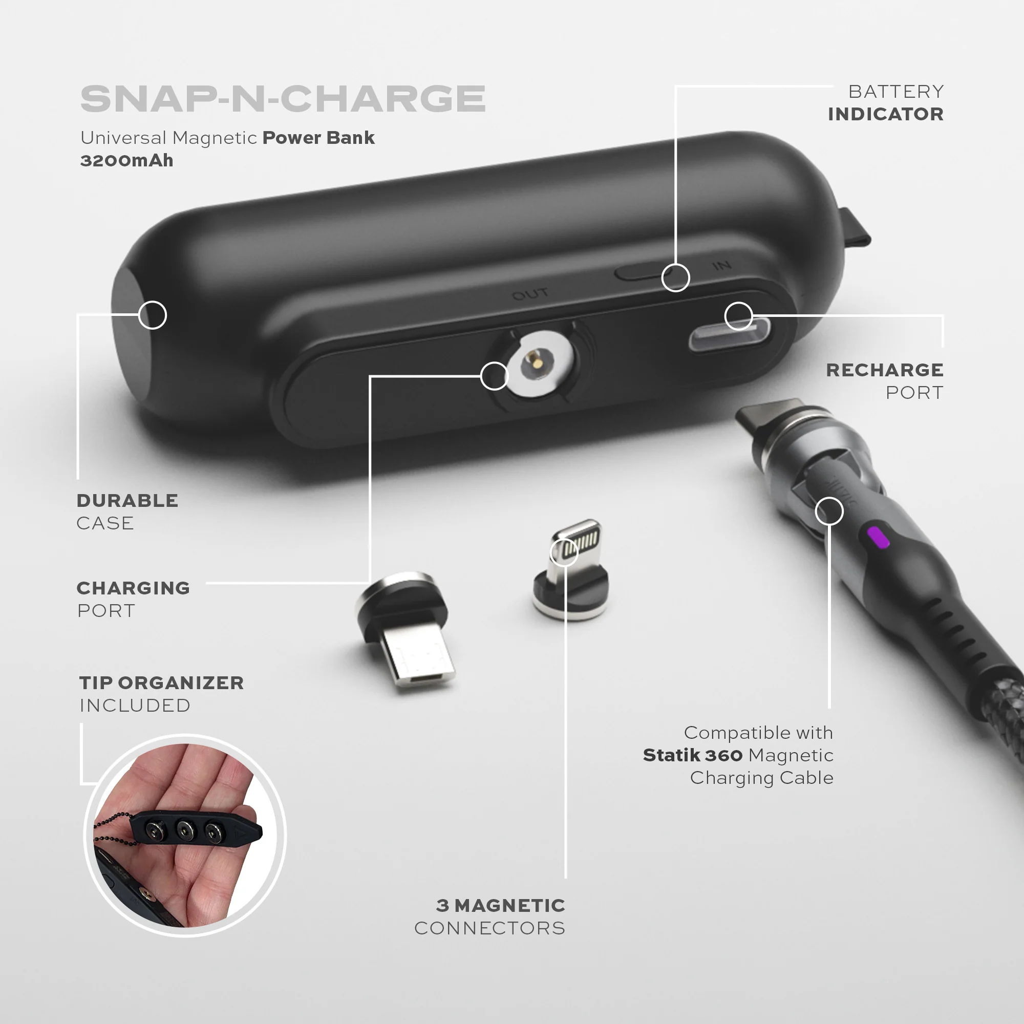 Statik® Snap-N-Charge® | Universal Magnetic Power Bank - Image 8