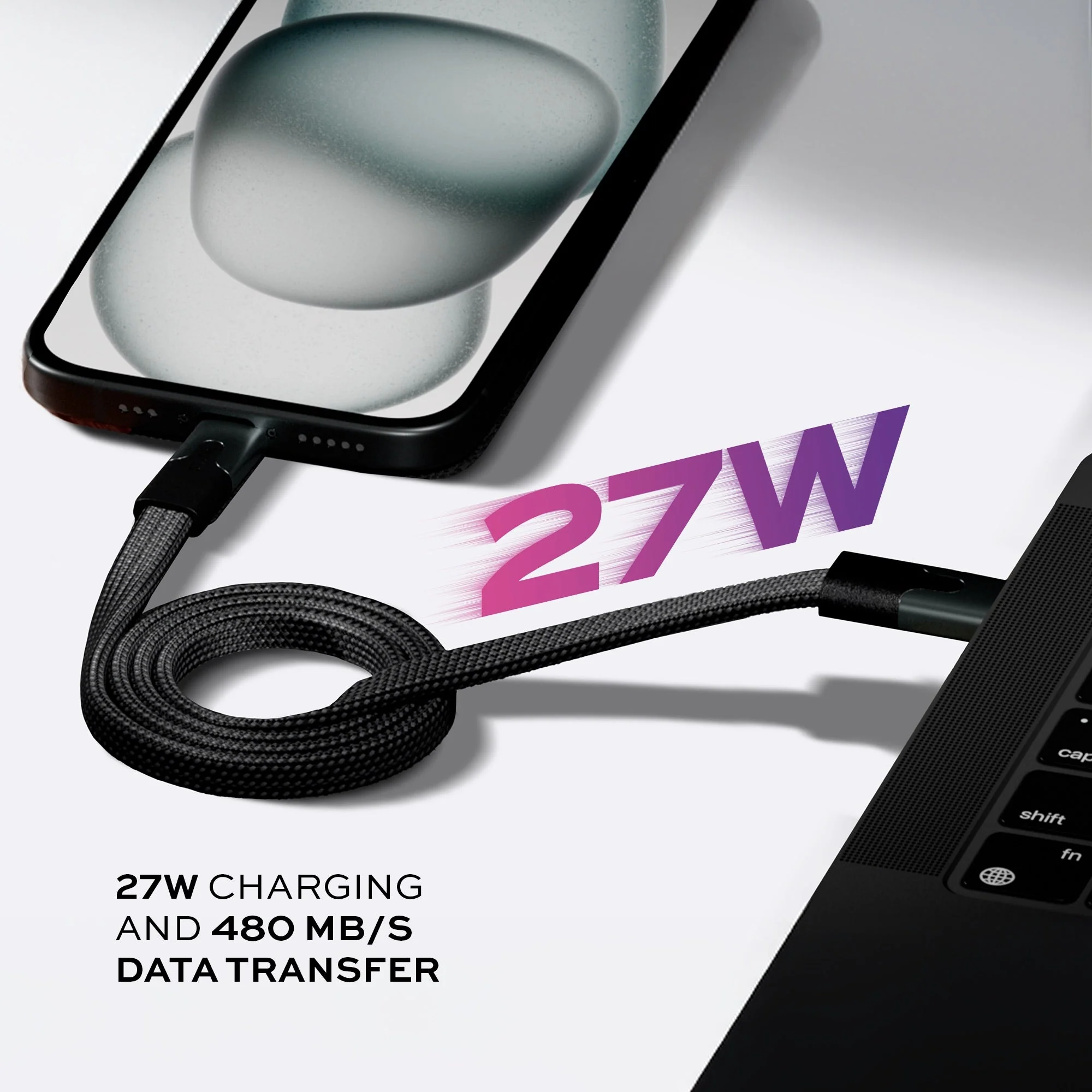 Statik® MagStack® Slim | Tangle-Free Magnetic Nylon | Charge & Data Cable - Image 5