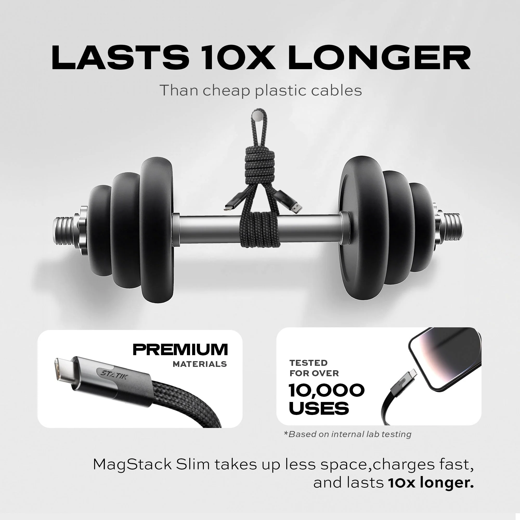 Statik® MagStack® Slim | Tangle-Free Magnetic Nylon | Charge & Data Cable - Image 6