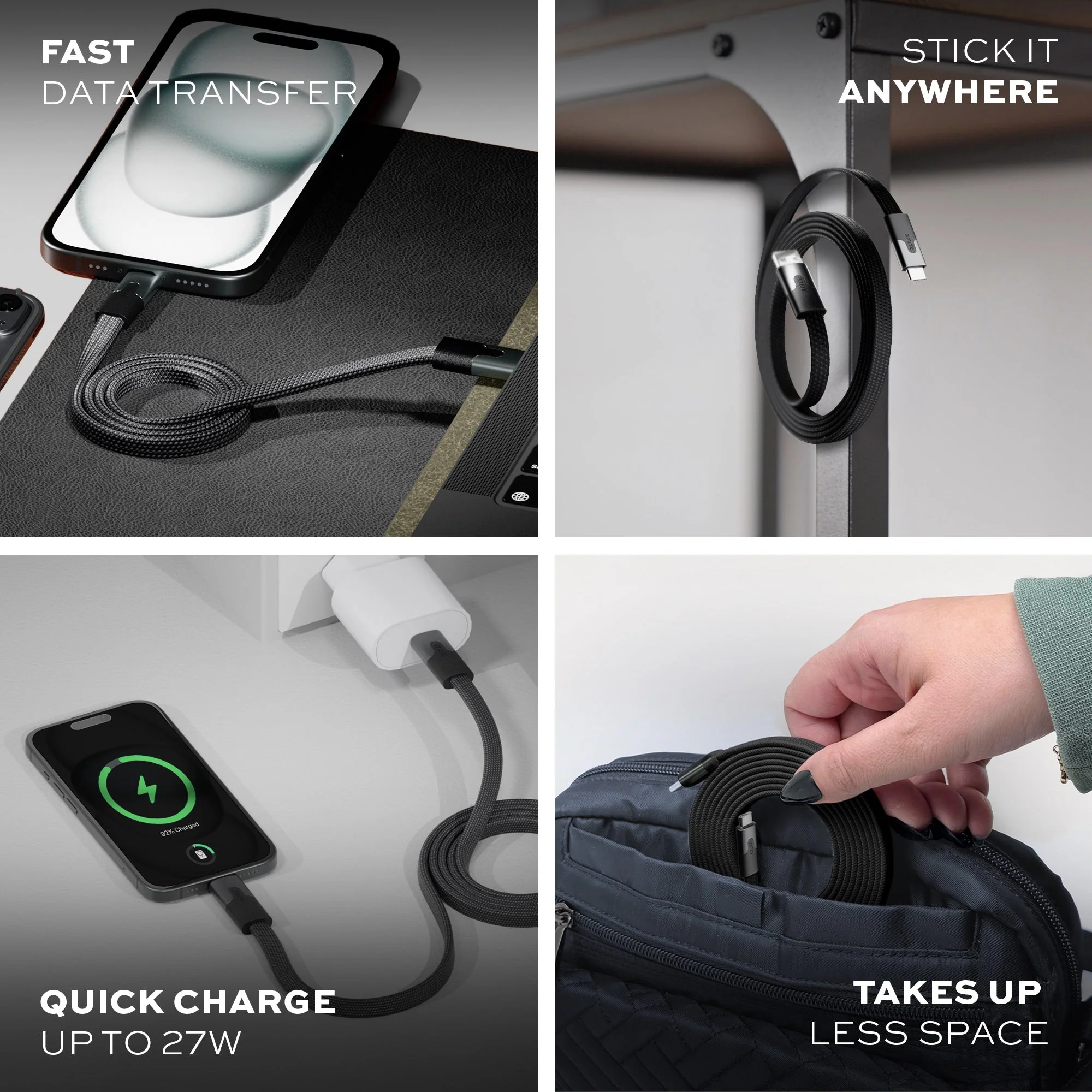 Statik® MagStack® Slim | Tangle-Free Magnetic Nylon | Charge & Data Cable - Image 7