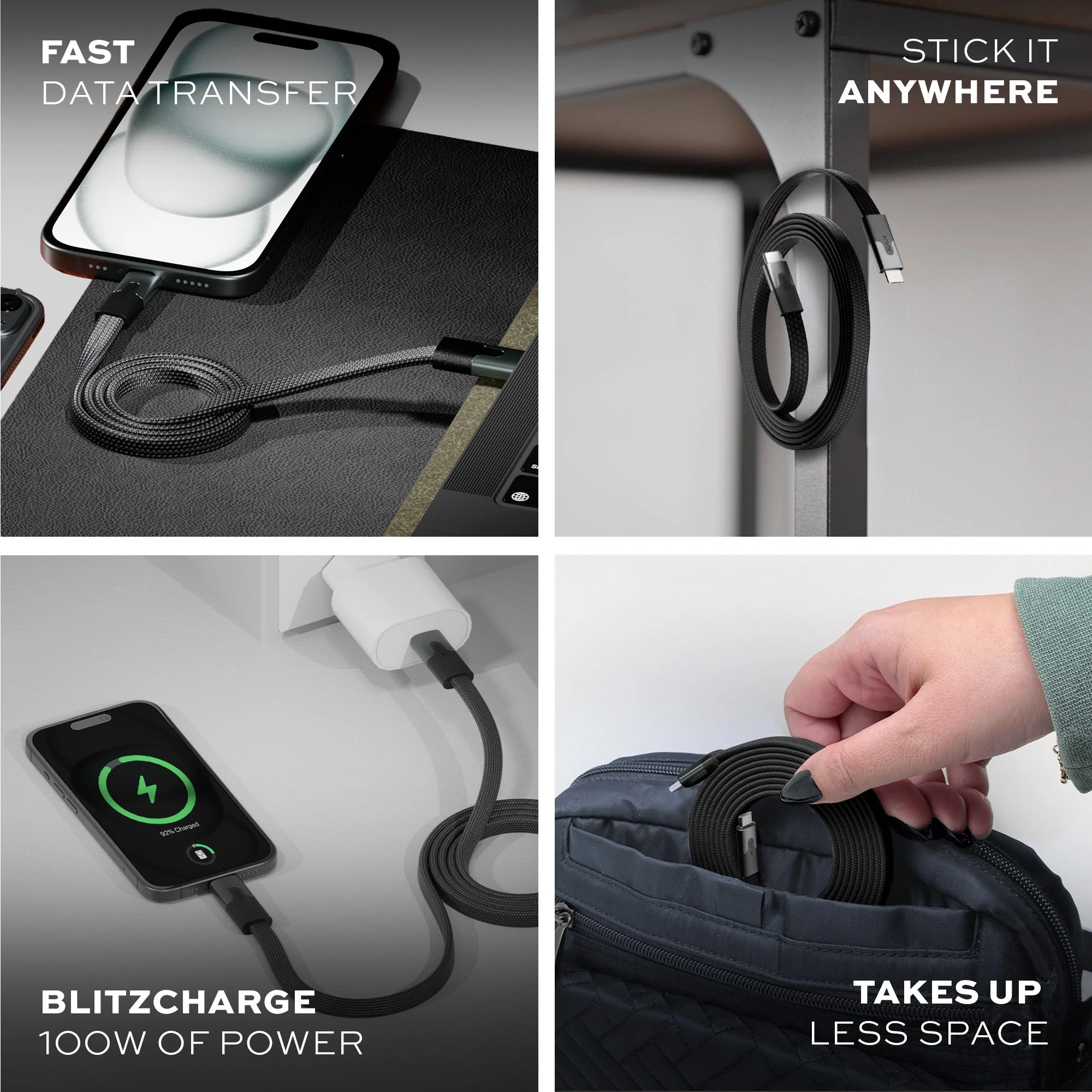 Statik® MagStack® Slim Pro | Tangle-Free Magnetic Nylon | Fast Charging Data Cable - Image 7